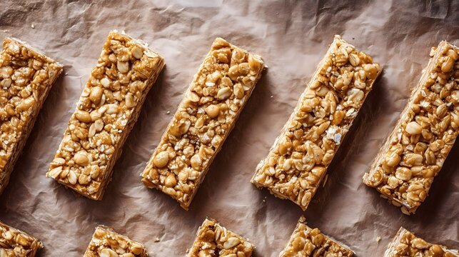 Peanut Butter Oat Bars on Parchment Paper