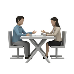 Two business professionals having a coffee meeting