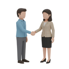 Fototapeta premium Businessman and businesswoman shaking hands