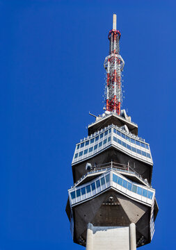 BELGRADE, SERBIA - October 4, 2023: The Avala Tower in Belgrade - 204 meters tall telecommunications tower in Avala mountain