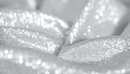 Glittering silver fabric folds