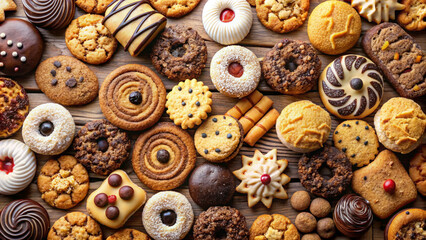 Fototapeta premium cookies--desserts-or-snacks-are-sweet-and-delicious isolated on white background