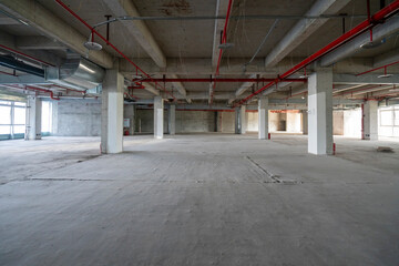 Indoor construction site for office buildings