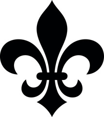 Elegant black fleur de lis symbol classic heraldic emblem vector