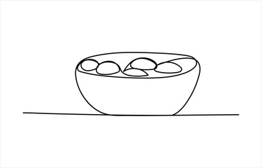 A bowl of desert for the dongzhi festival dongzhi festival one line art drawing