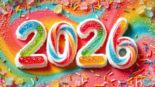 Sweet 2026 Digits Decorated with Sprinkles and Sugar
