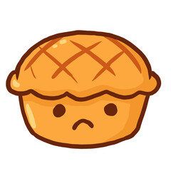 Cartoon cute sad pie 