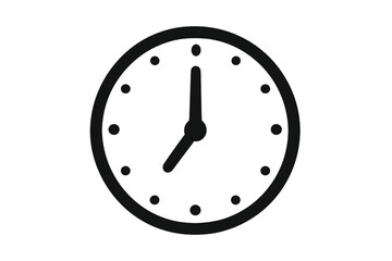 Clock icon showing seven o'clock. Simple time symbol in flat design. Watch face pictogram for web. Timer, schedule, deadline, or appointment vector graphic illustration.