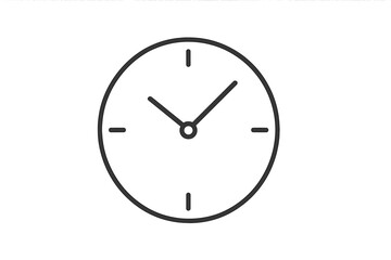 Minimalist clock icon vector illustration. Simple thin line stroke time graphic element for time management and scheduling concepts. Deadline, countdown, and watch symbol.