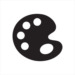 Paint Palette icon silhouette vector with white background