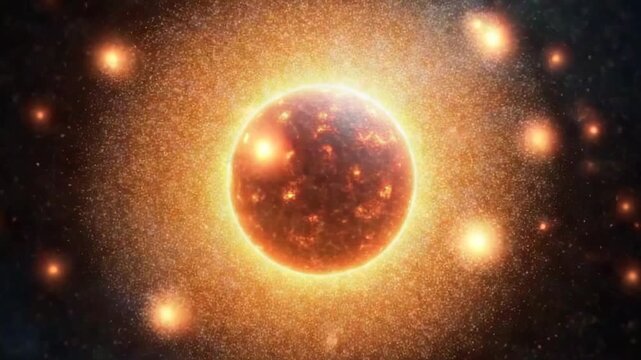 A glowing, dynamic sphere surrounded