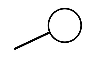 simple black magnifying glass symbol isolated on white background
