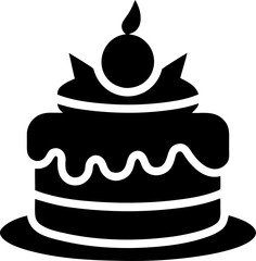 Cake silhouette icon vector on white background 