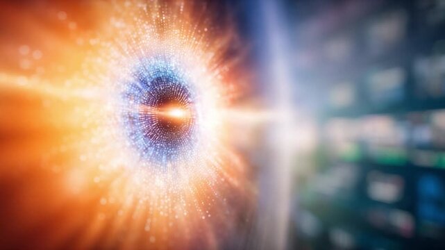 Cosmic singularity explosion: A hyper realistic digital artwork showing a vibrant cosmic singularity explosion, symbolizing the inception of existence in a mesmerizing burst of energy and light.