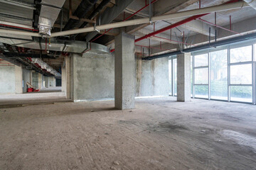 Indoor construction site for office buildings