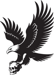 Halloween eagle skull talon silhouette vector