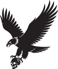 Halloween eagle skull talon silhouette vector
