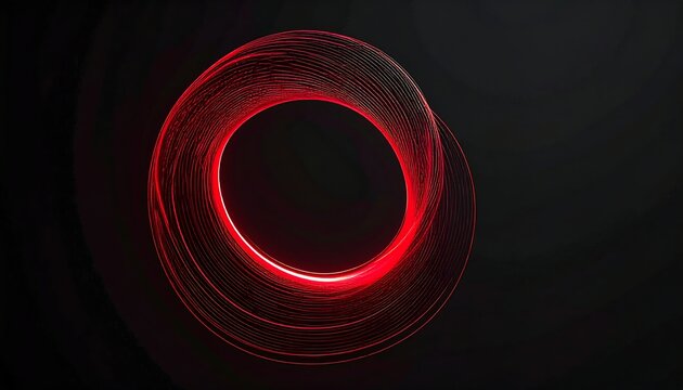 Red circular light trails on black background