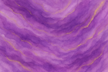 Violet Watercolor Marble Texture with Gold Veins