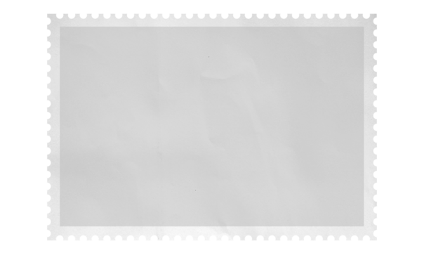 Blank Vintage Postage Stamp Paper Template Isolated on White Background – Empty Retro Stamp Frame with Perforated Edges for Design, Scrapbooking, or Postal Art Projects.