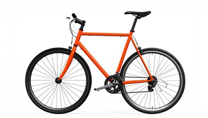 Fototapeta premium Orange Fixed Gear Racing Bike Side View 3d illustration 3d render 
