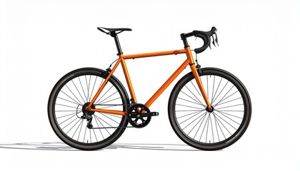 Fototapeta premium Orange Fixed Gear Racing Bike Side View 3d illustration 3d render 