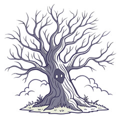 vector illustration of an old tree