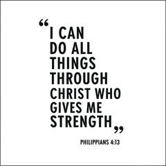 Obraz premium Typography Quote Design I Can Do All Things Through Christ on White
