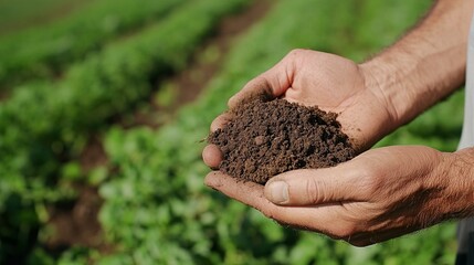 hands holding soil