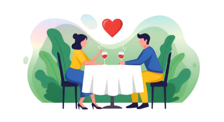 Couple Enjoying a Romantic Dinner Date