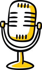 Modern podcast microphone icon for audio recording and broadcasting