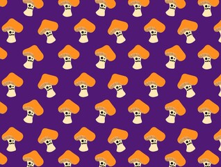 Fototapeta premium seamless pattern with yellow mushroom background 