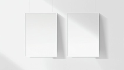 Fototapeta premium White blank picture frame. Interior mockup