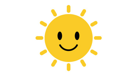 Fototapeta premium Radiant smiling sun icon bringing cheerful sunshine and bright, happy energy to any project