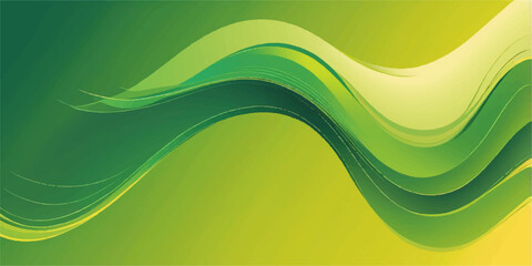 Abstract colorful waves create a flowing green pattern, perfect for a modern vector illustration or web background design
