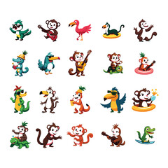 colorful animal vector cartoon design.