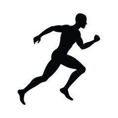 Fototapeta premium Speed Runner, Athletic Motion, Sprinting Male, Fitness Silhouette, Dynamic Runner
