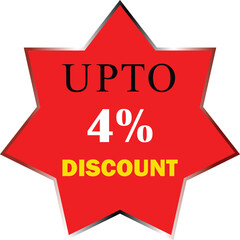 Percent Discount Base Red Badge – Promotional Sale Label, Special Offer Sticker Design, Retail Shopping Price Cut Tag, Marketing Campaign Discount Icon for E-commerce and Advertising