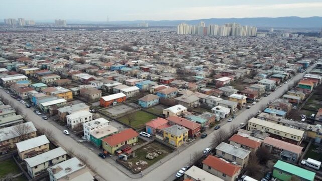 Streets And Roofs Of Houses In Bishkek, Kyrgyzstan