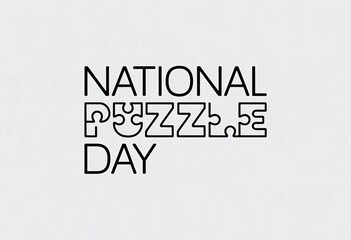 National Puzzle Day minimalist typography