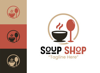 Soup Shop Logo Elegant Homemade Kitchen Emblem