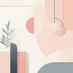 Minimal abstract pastel geometric artwork high resolution picture