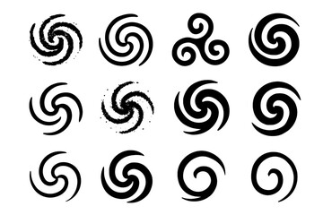 Vector spiral icon dust galactic abstraction thin stellar arms minimal bold