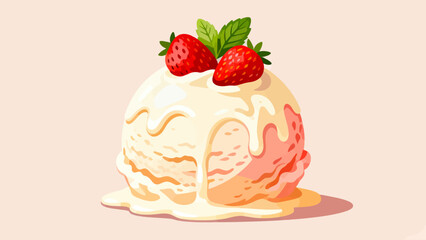 Ice cream desserts and delicacies, hand-drawn vector illustrations