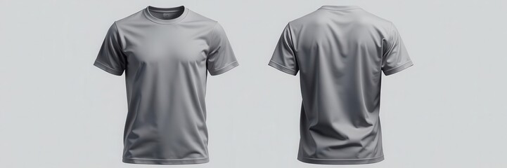 A mockup of a grey t-shirt perfect for showcasing your designs Front and back views included , garment, t-shirt