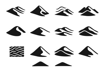 Fototapeta premium Oblique set iconography dune vector cut satellite icon pattern ridges ridge desert