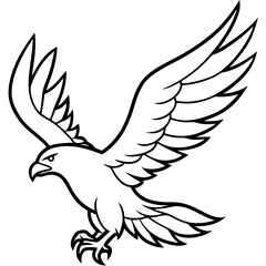 Flying Eagle Line Art Vector Minimalist Bird Illustration