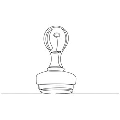 Outline drawing of a rubber stamp on a flat surface  