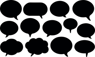 speech bubbles silhouette set