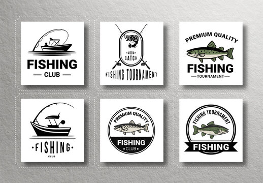 Fishing Badge Set Design Layout